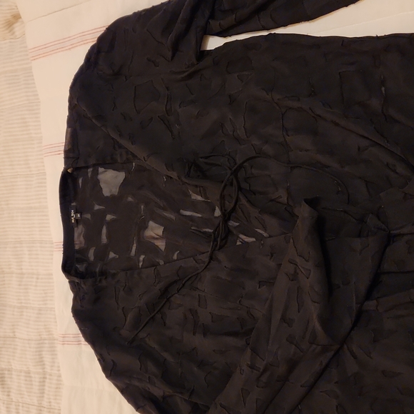 Black silk blouse Nue 1904 Paris size 34 xsmall - Picture 3 of 5